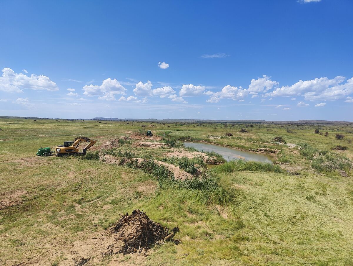 Pasture Tech pond excavation in progress
